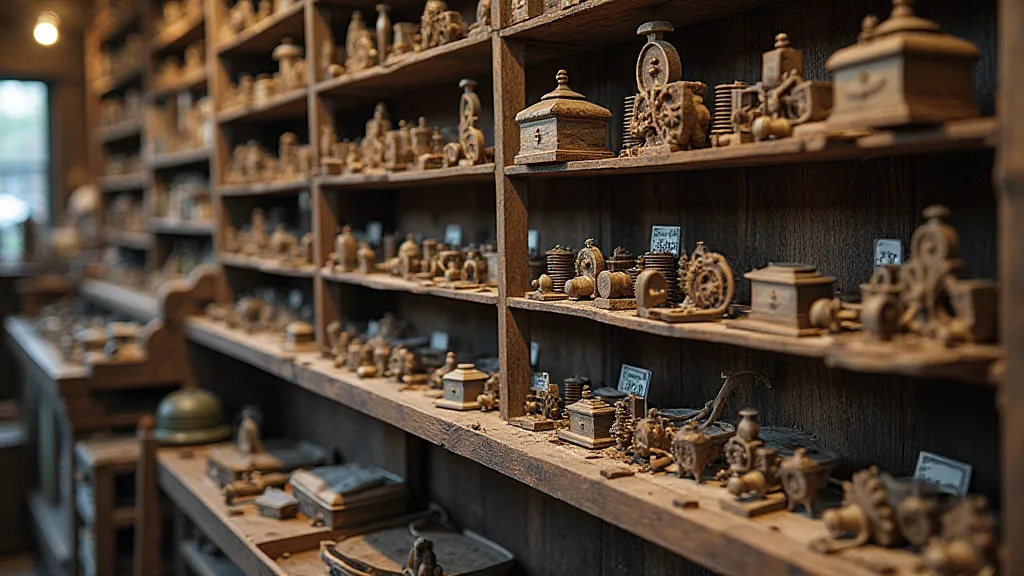 Antique shop with vintage mechanical parts