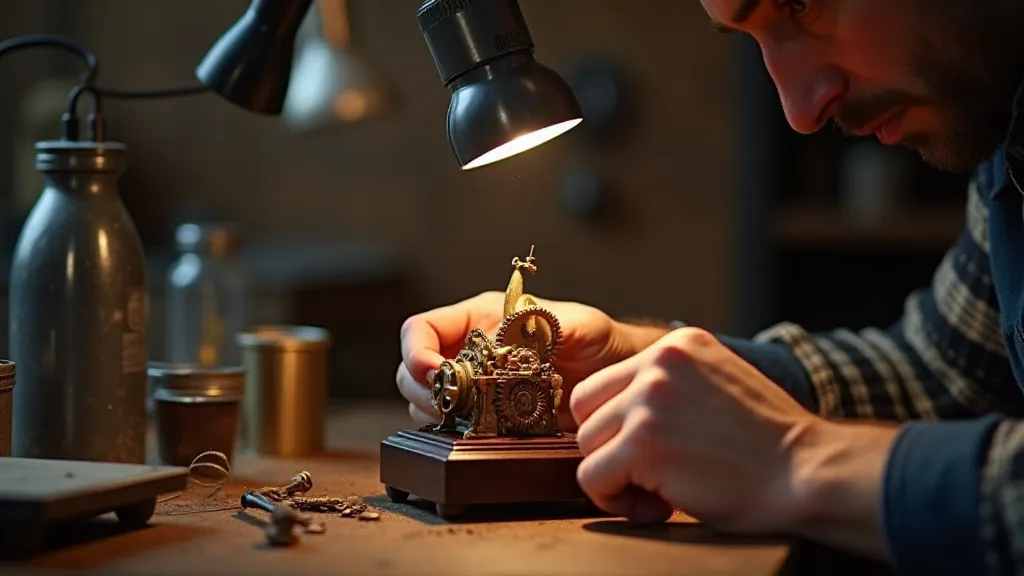 Craftsman cleaning a gear
