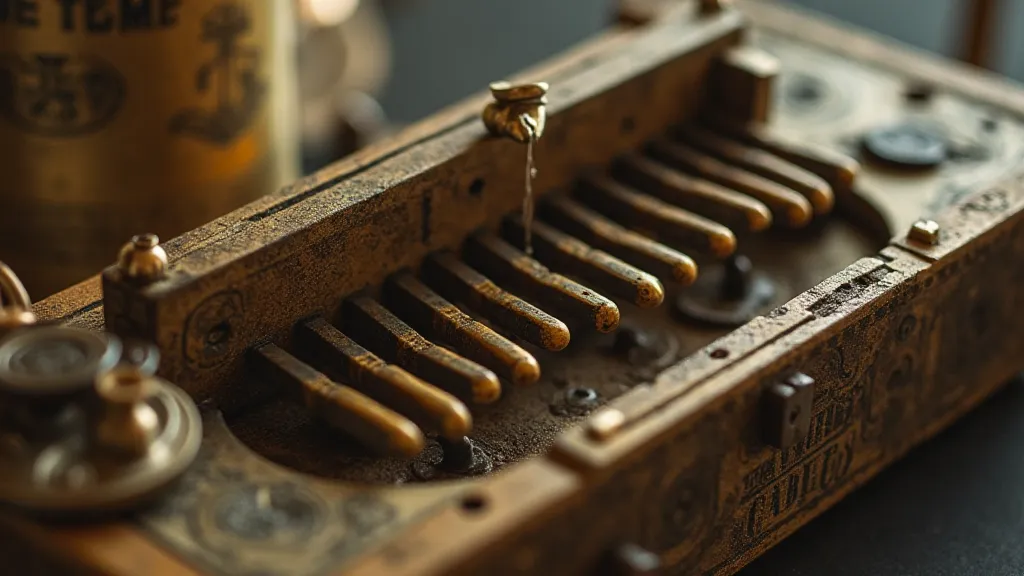 Vintage music box comb detail