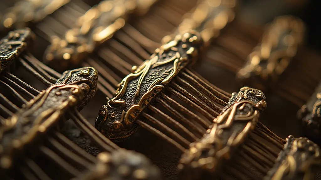Selection of antique music box combs