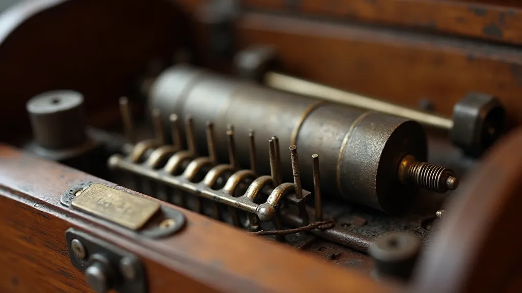 Antique music box cylinder