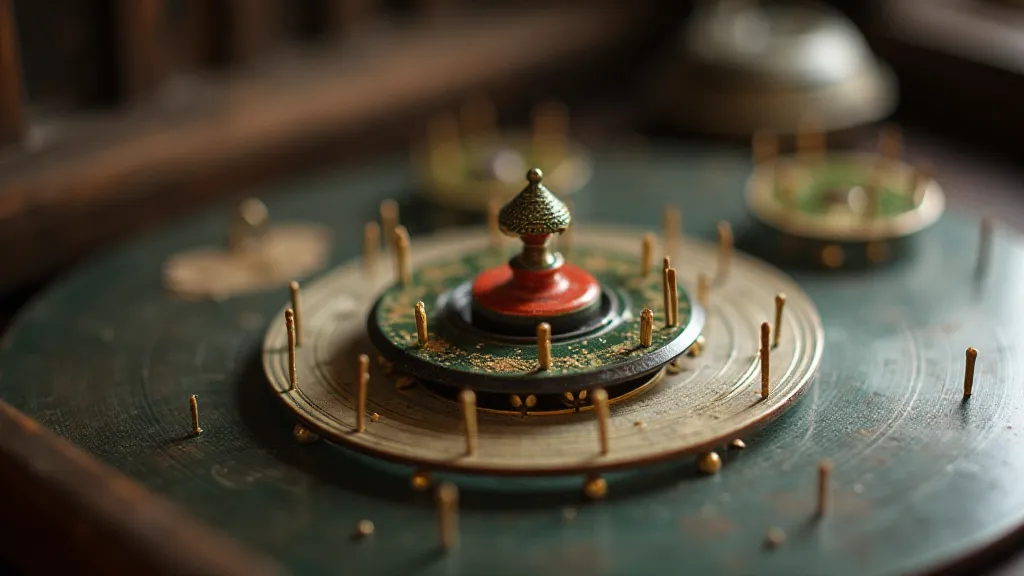 Vintage music box disc with pins