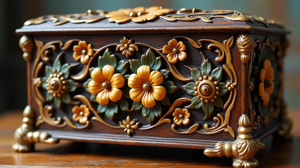Ornate antique Swiss music box